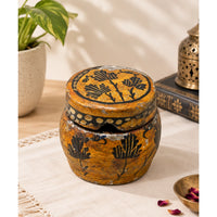Vintage Handcrafted Papier Mâché Small Storage Box with Floral Design - 2026082806UNQ