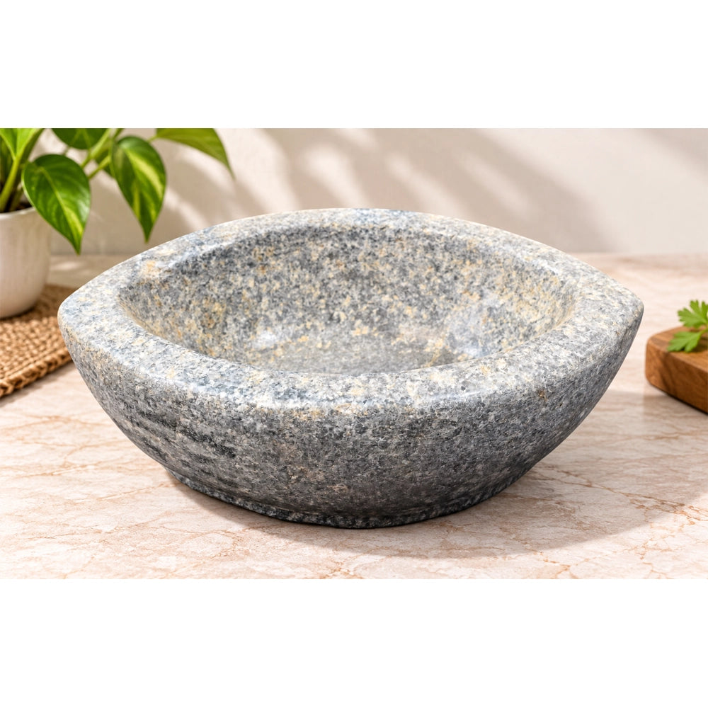 Antique Handicrafted White Marble Grinding Bowl called Karal - 2026091104UNQ
