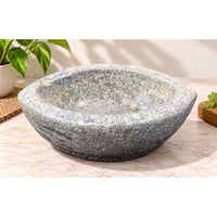 Antique Handicrafted White Marble Grinding Bowl called Karal - 2026091104UNQ
