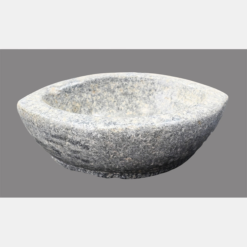 Alternate view of large white marble Karal bowl