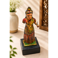 Handcrafted Wooden Radha Ji Statue – Traditional Rajasthani Folk Art - 2026082614UNQ