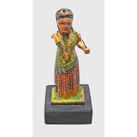 Handcrafted Wooden Rajasthani Woman Figurine – Traditional Folk Art Statue - 2026082608UNQ