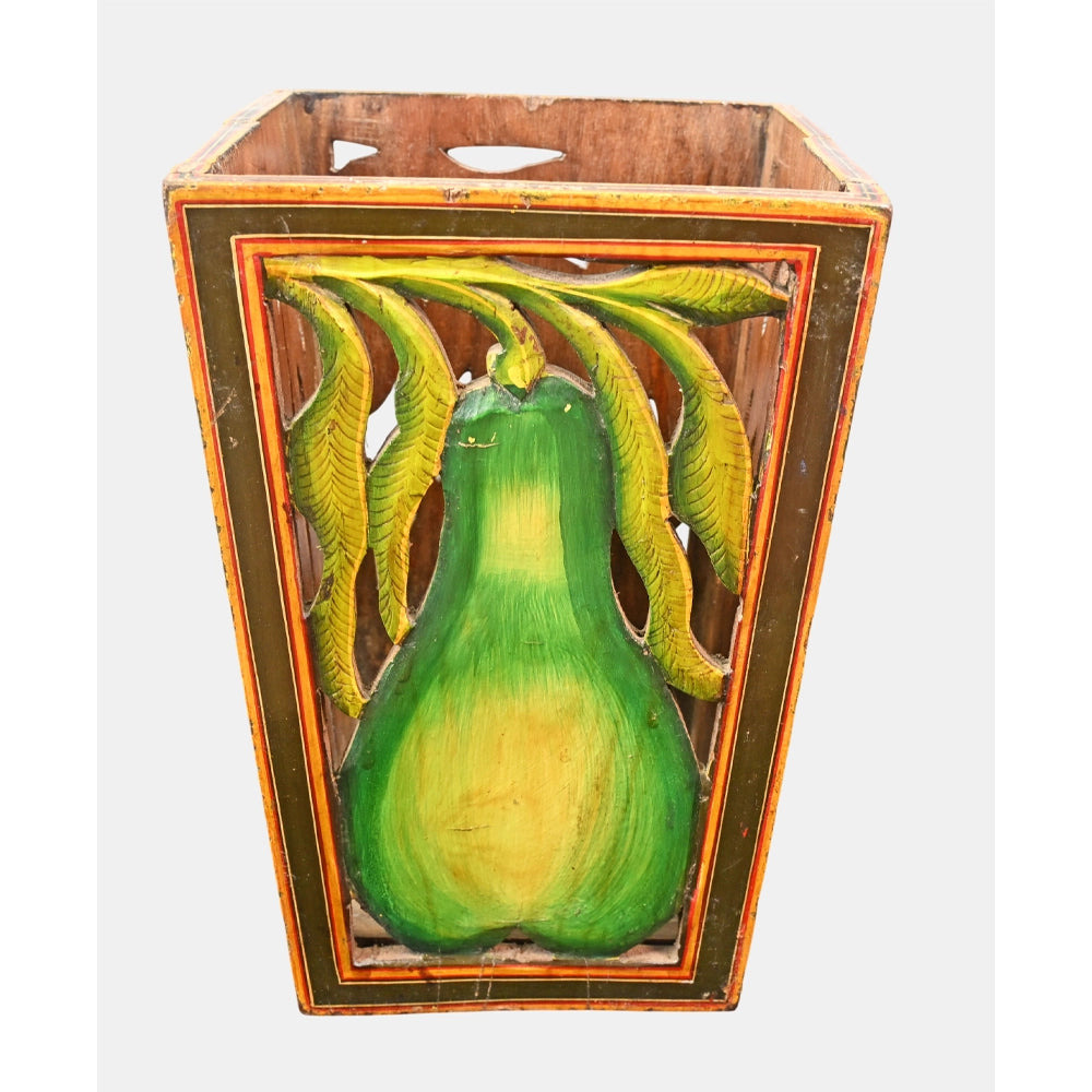 Jaali carved wooden plant holder, angled view