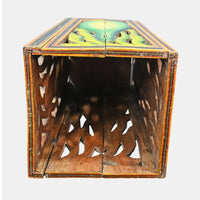 Vintage Handcrafted Wooden Planter – Intricate Jaali Carved Hand Painted Plant Holder - 2026083114UNQ
