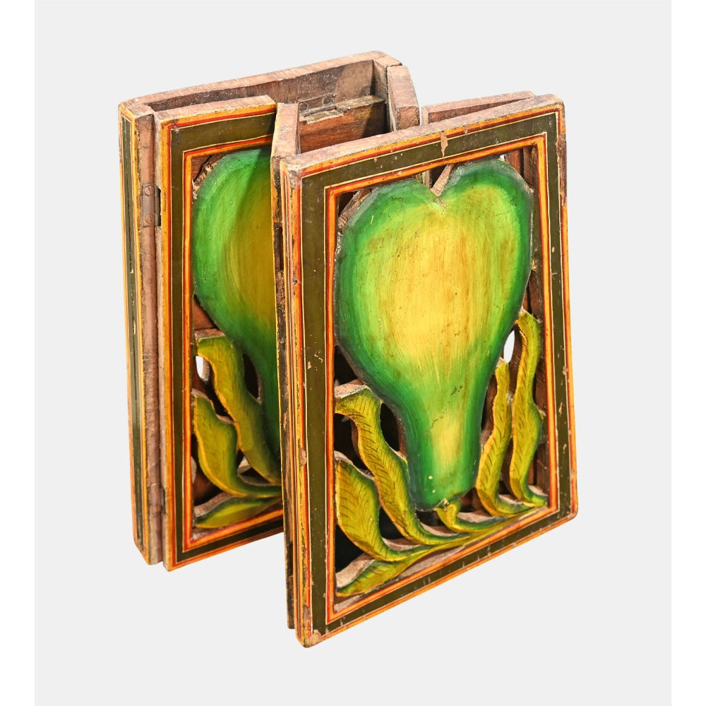 Handcrafted Jaali wooden planter, alternate view