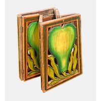 Vintage Handcrafted Wooden Planter – Intricate Jaali Carved Hand Painted Plant Holder - 2026083114UNQ
