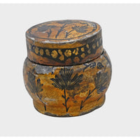 Orange floral papier-mâché box, alternate view