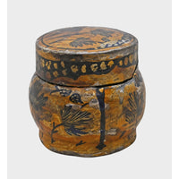 Side view of handcrafted floral papier-mâché box