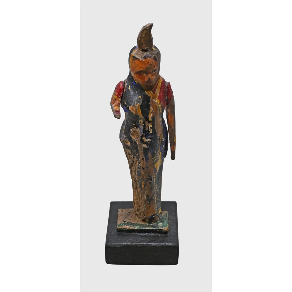 Alternate view of handcrafted wooden Radha Ji statue