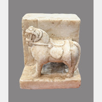 Antique Handicrafted White Marble Horse Figure Book end - 2026091127UNQ