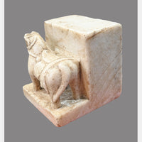 Antique Handicrafted White Marble Horse Figure Book end - 2026091127UNQ