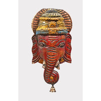 Handcrafted Wooden Lord Ganesha Wall Hanging – Vintage Tribal Art - 2026083104UNQ