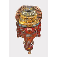 Handcrafted Wooden Lord Ganesha Wall Hanging – Vintage Tribal Art - 2026083104UNQ