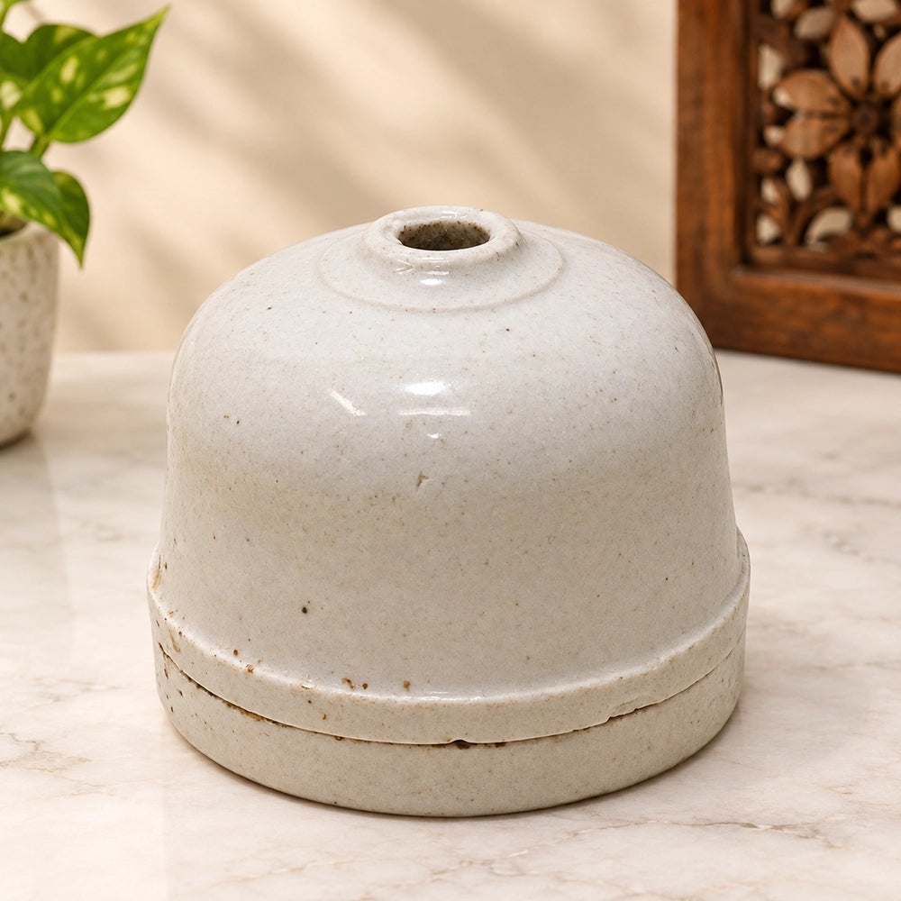 Antique Ceramic Light Holder  with Brass Detailing  Made in England - 2026090201UNQ