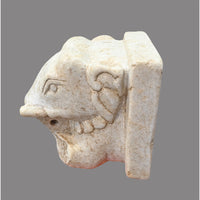 Antique Handicrafted White Marble Elephant  Figure Book end- 2026091128UNQ