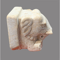 Antique Handicrafted White Marble Elephant  Figure Book end- 2026091128UNQ