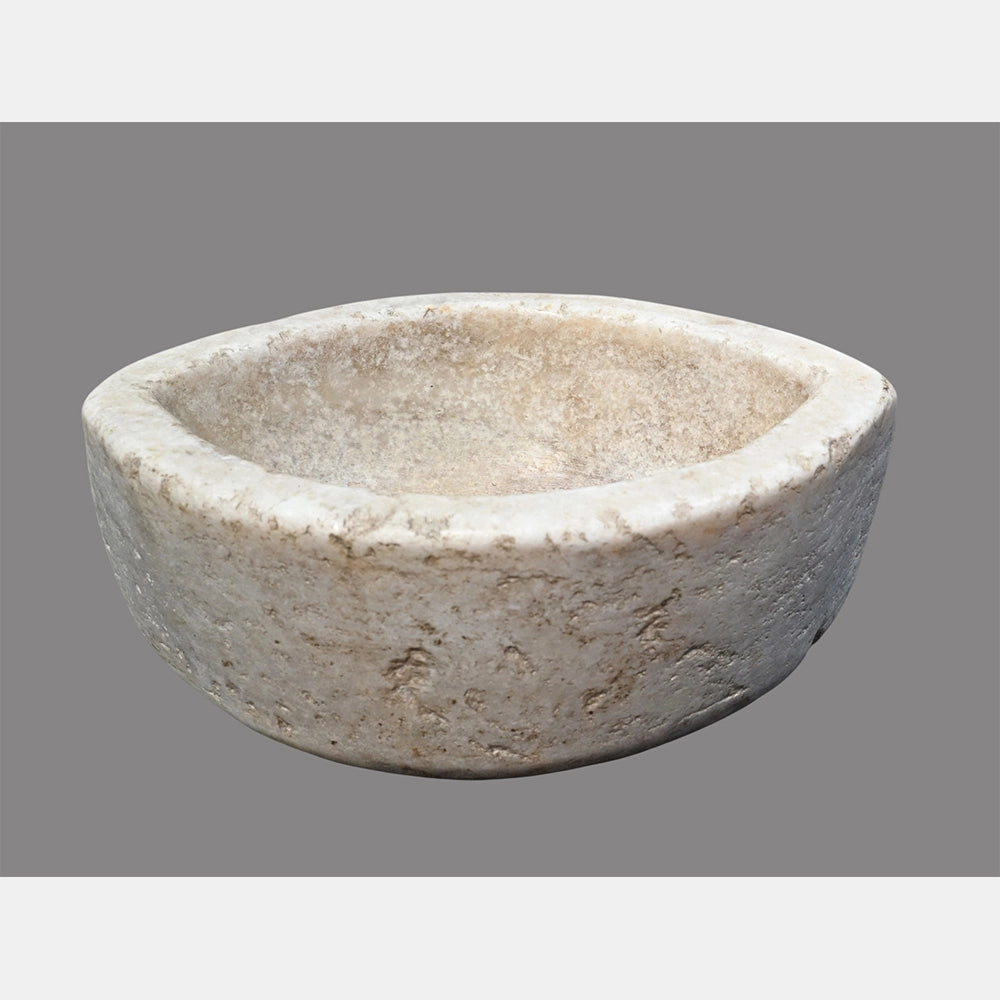 Natural stone finish of white marble Karal grinding bowl