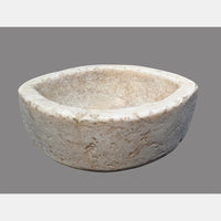 Antique  Handicrafted White Marble Grinding Bowl called Karal - 2026091102UNQ