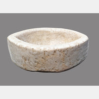 Antique  Handicrafted White Marble Grinding Bowl called Karal - 2026091102UNQ