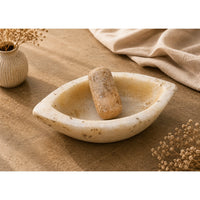Handcrafted Natural Stone Mortar & Pestle – Traditional Marble Spice Grinder - 2026082906UNQ
