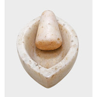 Handcrafted Oval Marble Mortar & Pestle – Traditional Stone Spice Grinder -