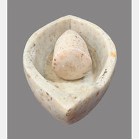 Antique Handicrafted White Marble Grinding Bowl called Karal With Mortar - 2026091111UNQ