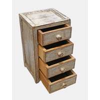Vintage Handcrafted  Rustic Distressed 4-Drawer Organizer Chest - 2026083108UNQ