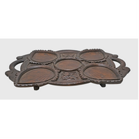 Handcrafted Wooden Serving Tray with 5 Leaf-Shaped Bowls - 2026082601UNQ