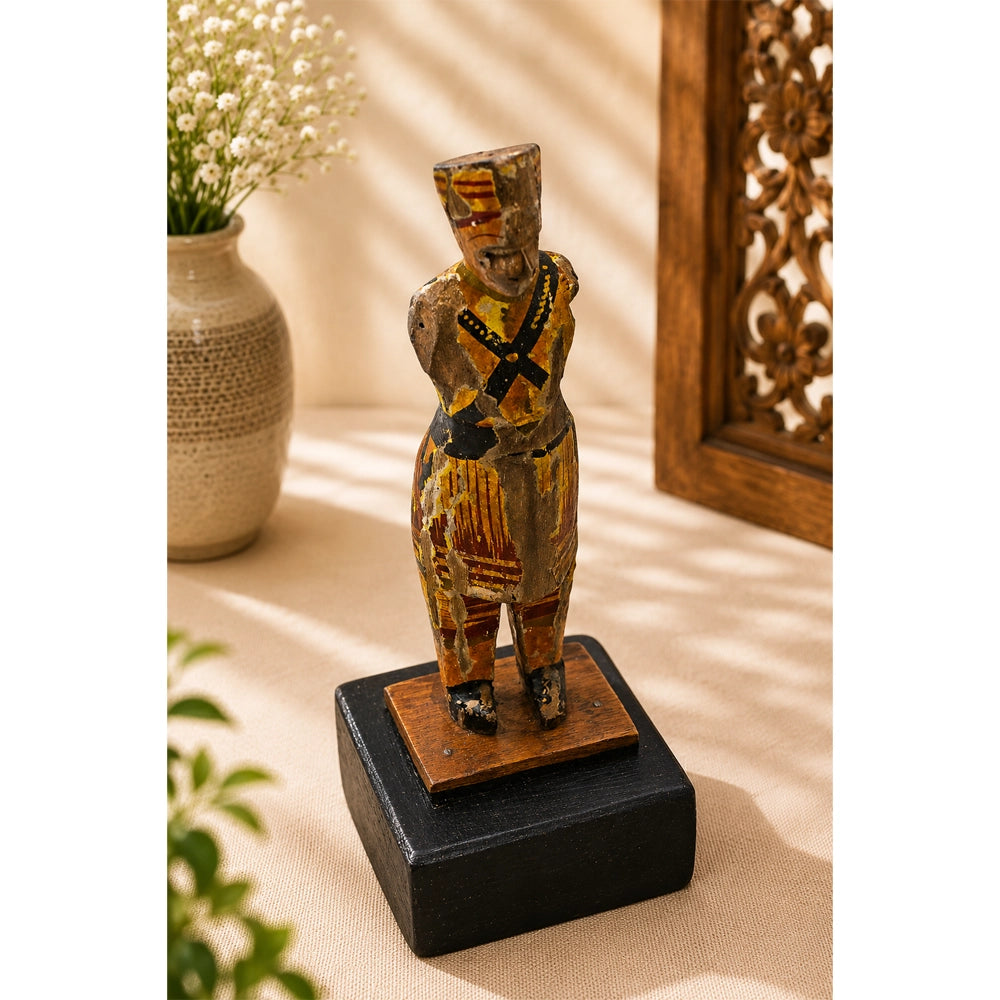 Handcrafted Wooden  Soldier Figurine – Traditional Indian Folk Art - 2026082611UNQ