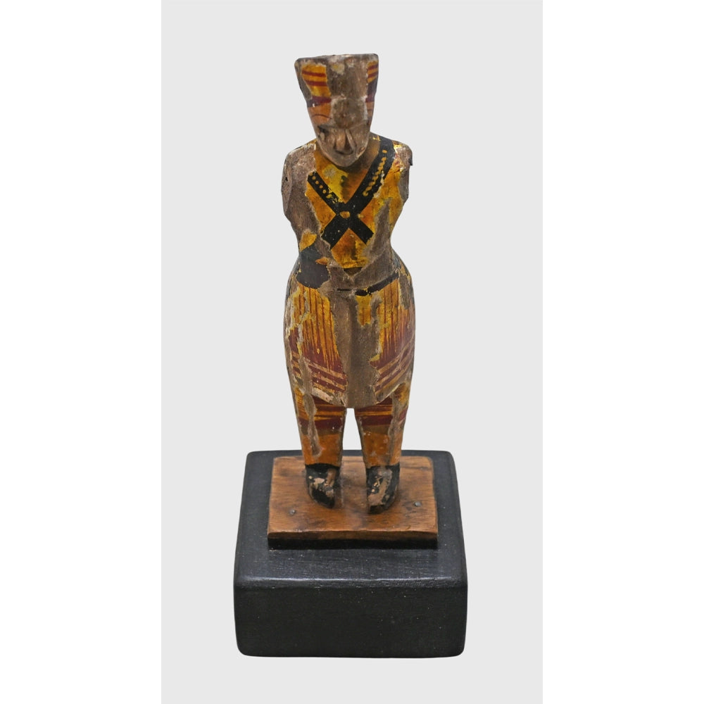 Alternate view of handcrafted wooden musical band figurine