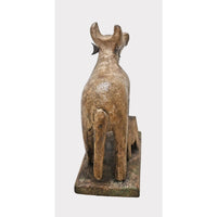 Handcrafted Vintage Wooden Cow & Calf Sculpture – Traditional Folk Art - 2026083103UNQ