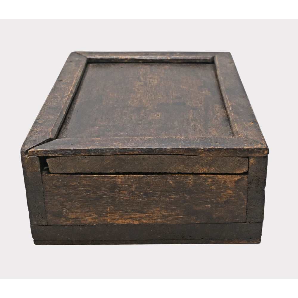 Traditional wooden masala organizer, close-up detail