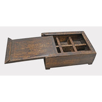 Handcrafted Vintage Wooden Spice Box – Rustic Antique Masala Organizer - 2026083106UNQ