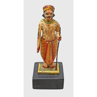 Handcrafted Wooden Rajasthani Man with Walking Stick – Traditional Folk Art - 2026082609UNQ