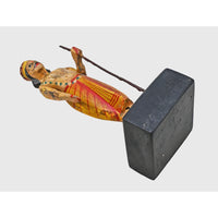 Handcrafted Wooden Rajasthani Man with Walking Stick – Traditional Folk Art - 2026082609UNQ