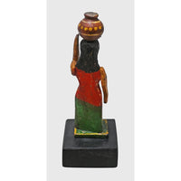 Handcrafted Wooden Rajasthani Woman with Water Pot – Traditional Folk Art - 2026082606UNQ