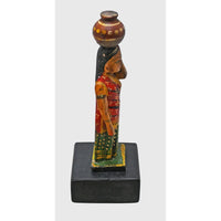 Handcrafted Wooden Rajasthani Woman with Water Pot – Traditional Folk Art - 2026082606UNQ