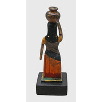 Handcrafted Wooden Rajasthani Woman Figurine with Traditional Folk Art - 2026082603UNQ