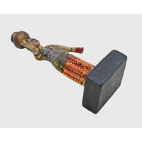Handcrafted Wooden Rajasthani Woman Figurine with Traditional Folk Art - 2026082603UNQ