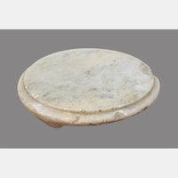 Antique Handcrafted White Marble Chapati Plate - 2026091129UNQ