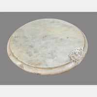 Antique Handcrafted White Marble Chapati Plate - 2026091129UNQ