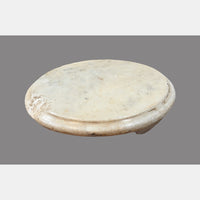 Antique Handcrafted White Marble Chapati Plate - 2026091129UNQ