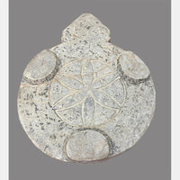 Antique Handcrafted White Marble Chapati Plate - 2026091131UNQ