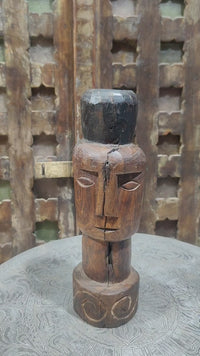 Hand-Carved Antique Wood  Sculpture - 2026081219UNQ