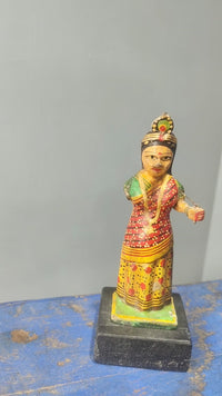 Handcrafted Wooden Radha Ji Statue – Traditional Rajasthani Folk Art - 2026082604UNQ