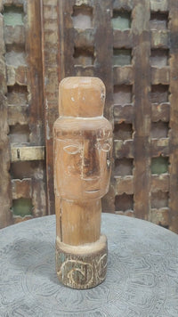 Handcrafted Tribal Head Wooden Sculpture - 2026081239UNQ