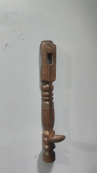 Handcrafted Vintage Wooden Wall Hanging Candle Stand – Rustic Iron Holder - 2026082211UNQ