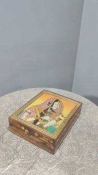 Handcrafted Wooden Storage Box – Traditional Miniature Art Jewelry & Keepsake Chest - 2026082902UNQ