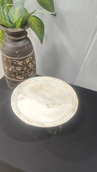 Antique Handcrafted White Marble Food Service Plate - 2026091130UNQ