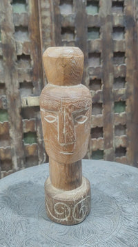 Handcrafted Tribal Head Wooden Sculpture - 2026081209UNQ